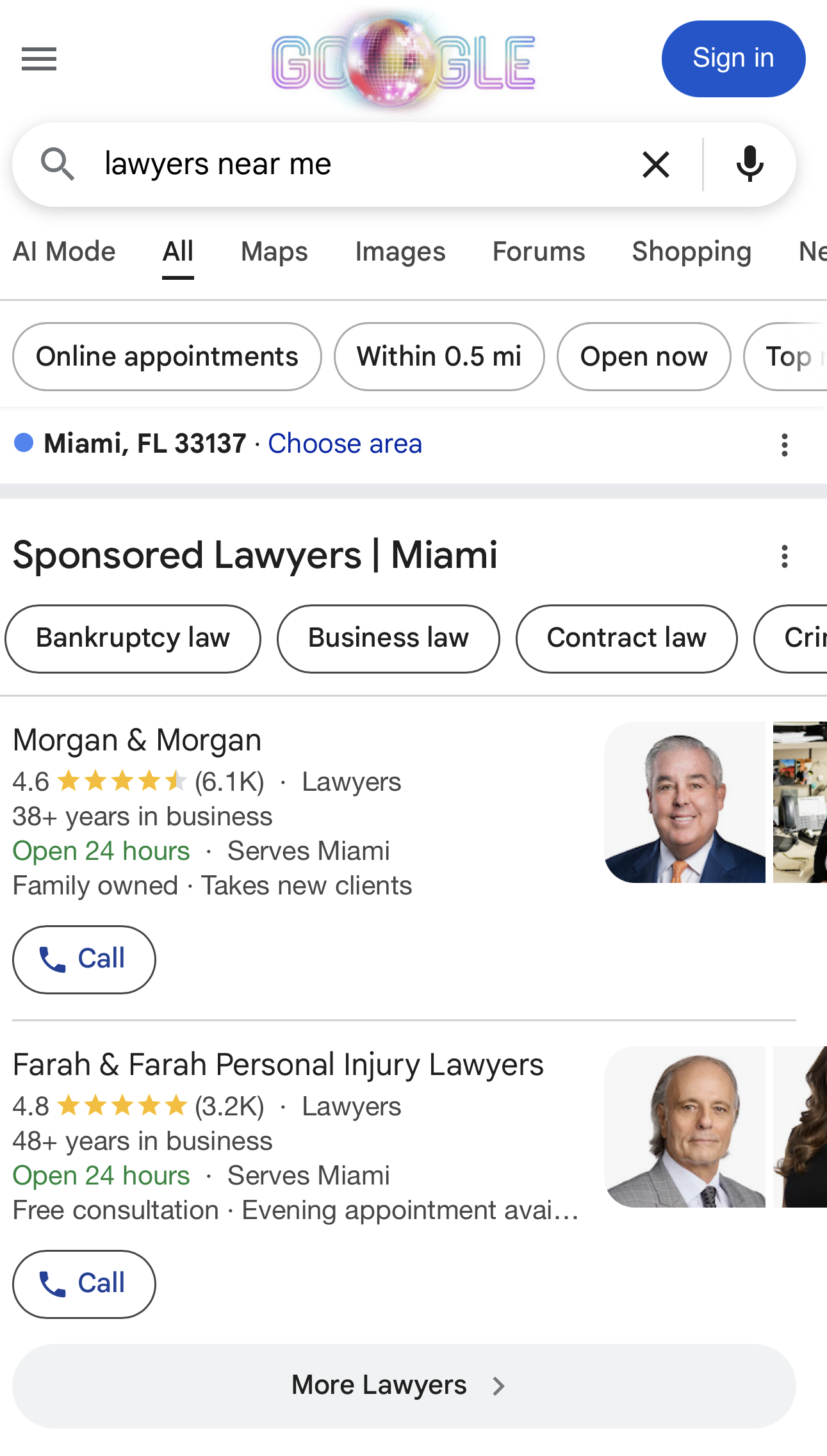 Local Service Ads Screenshot